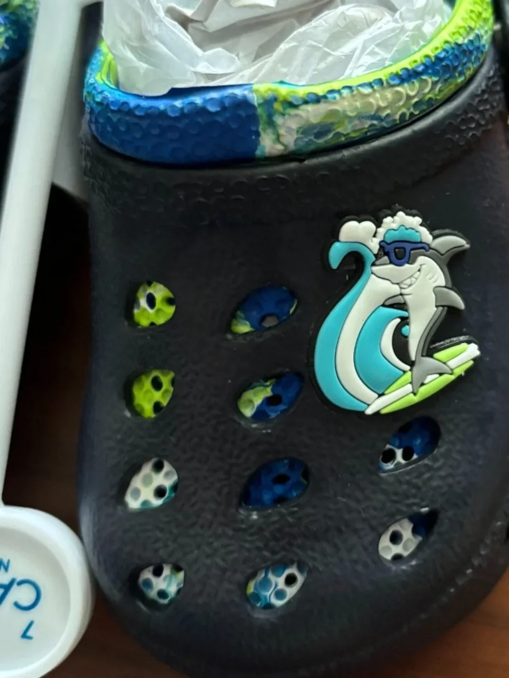 Capelli New York Kids Shark Clogs Water Shoes Navy Blue Size 5/6 NWT